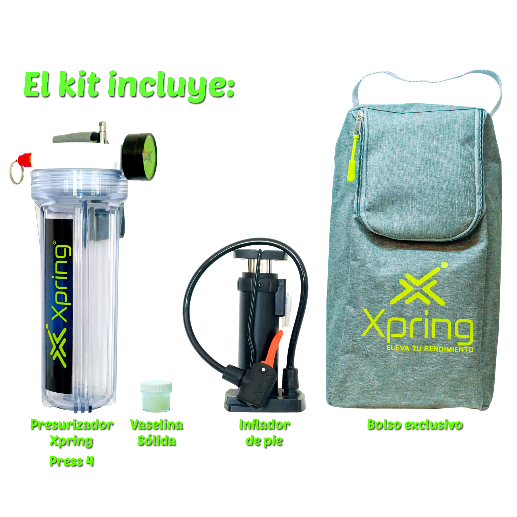 Presurizador Xpring Press4 Plus + Inflador y Bolso Gris - Image 2