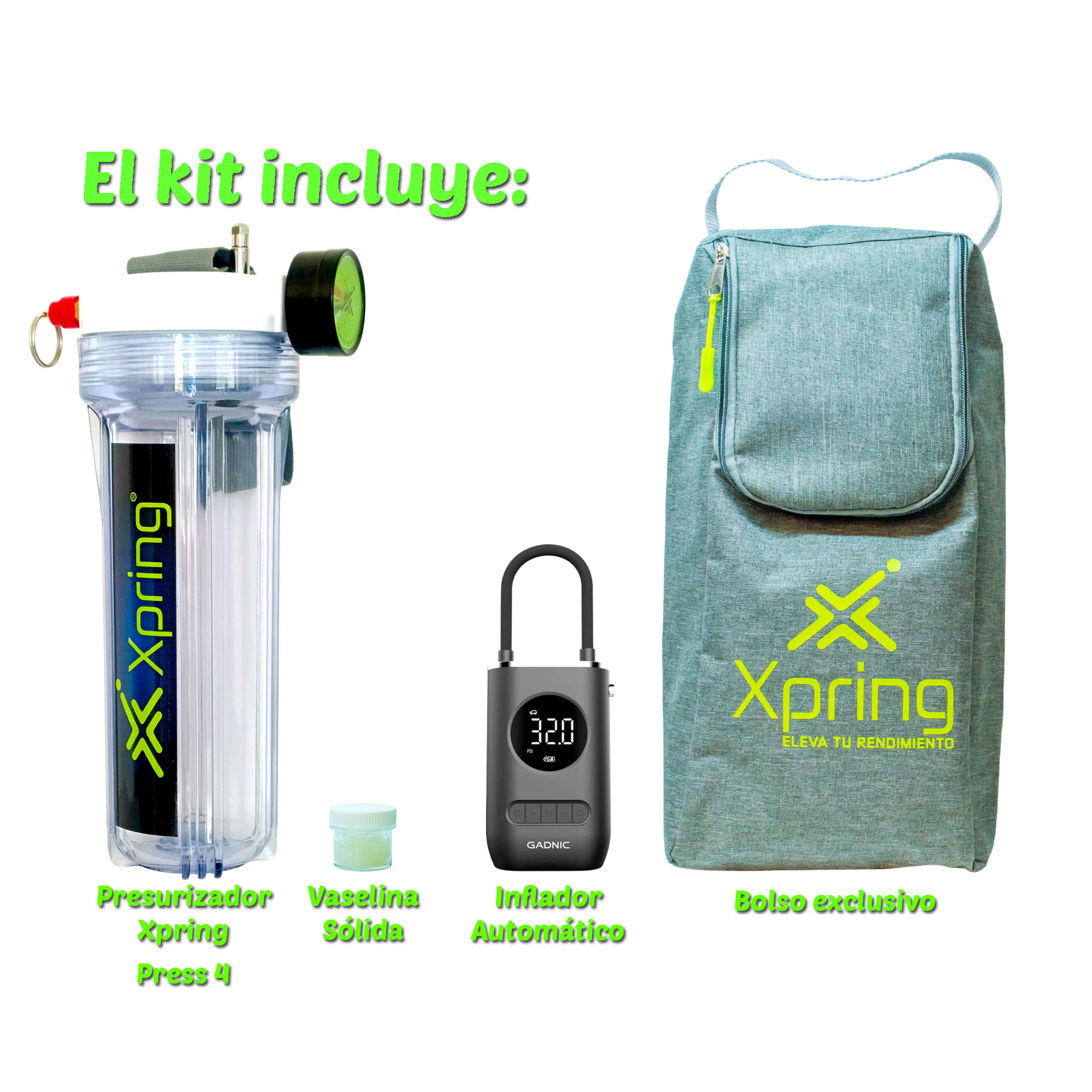 Presurizador Xpring Press4 + Inflador Automático y Bolso Gris - Image 3